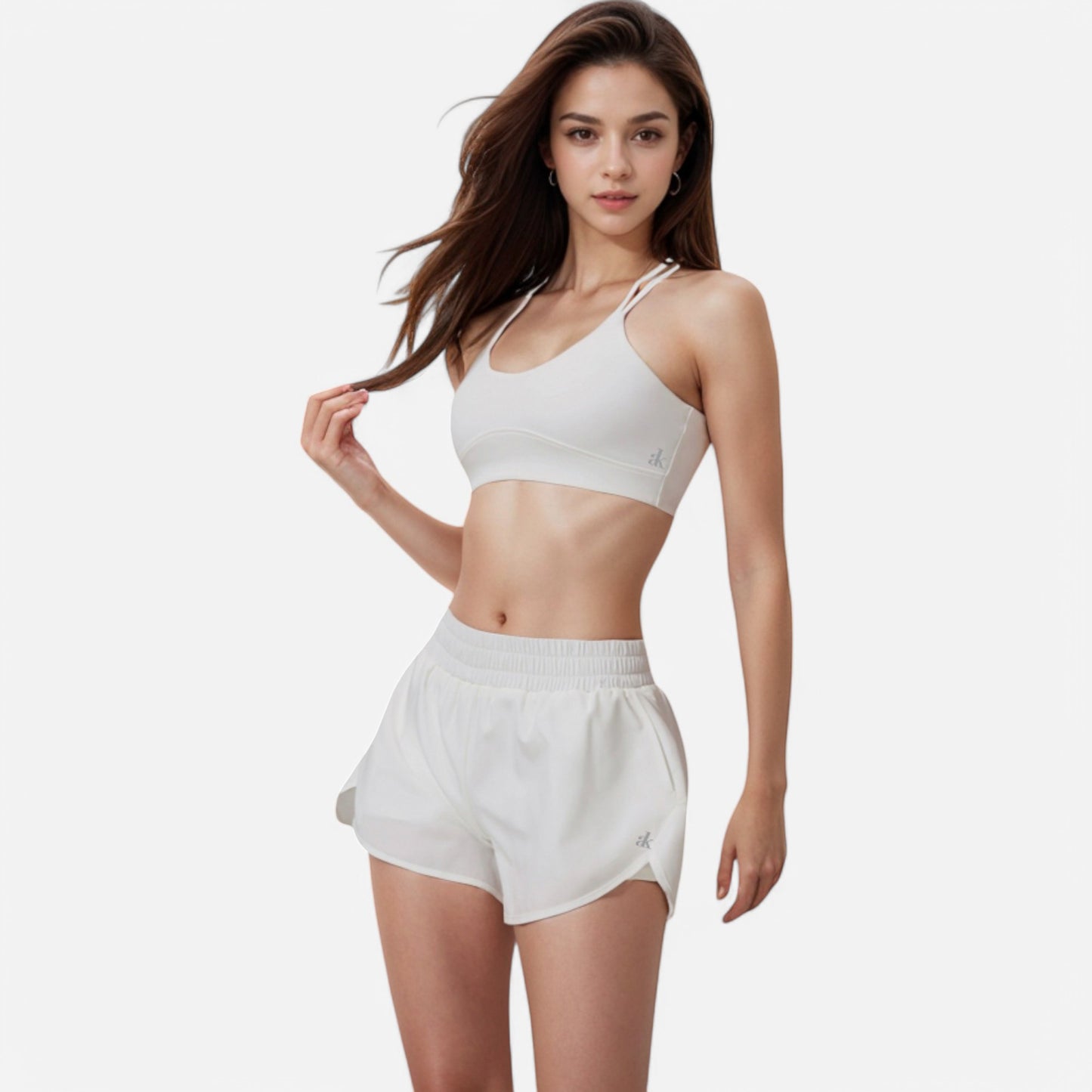 Anna-Kaci Active Women's Double Strap Sports Bra with V-Neckline and Soft Support