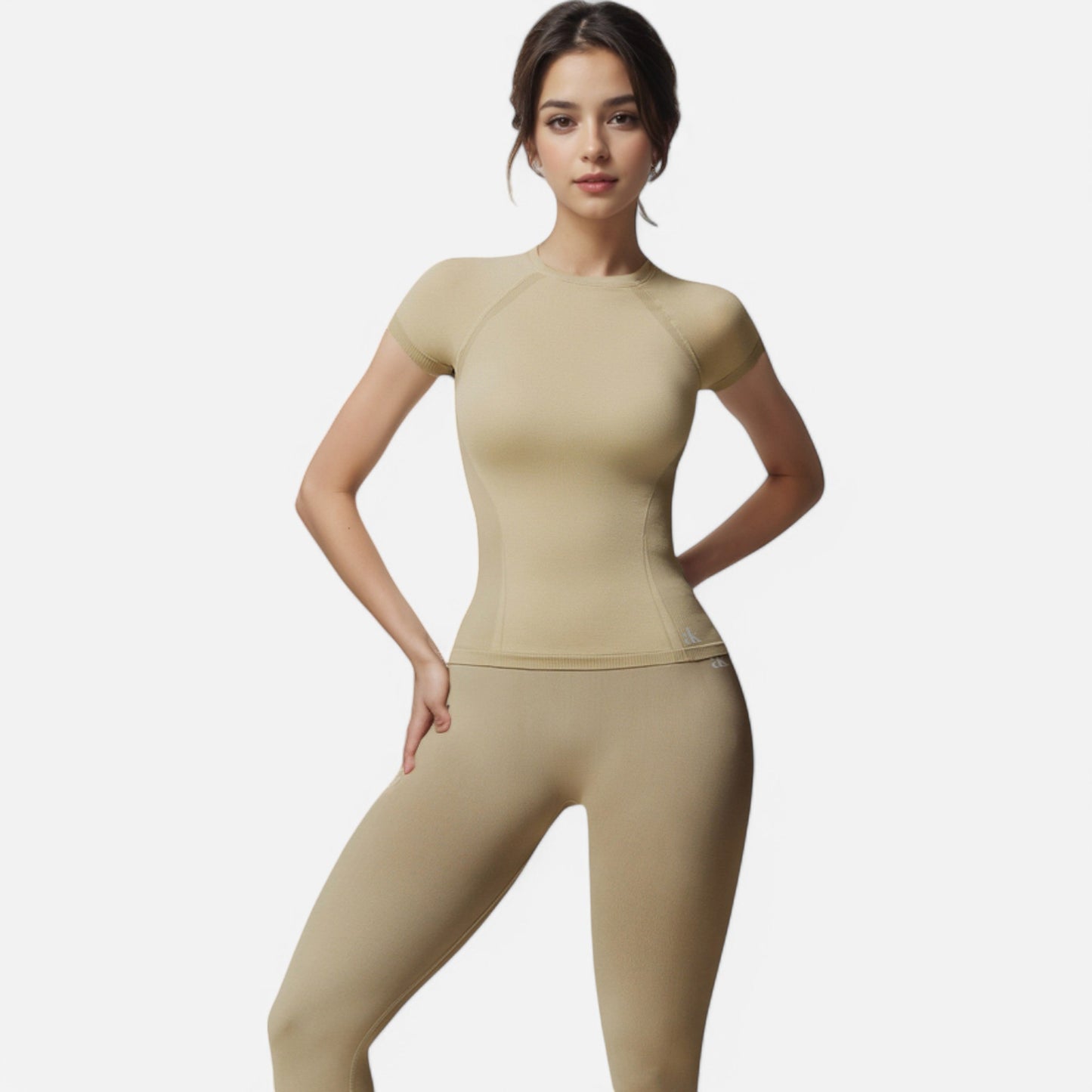 Anna-Kaci Active Women's Short Sleeve Seamless Fitted Tee with Crew Neck and Stretch Fabric
