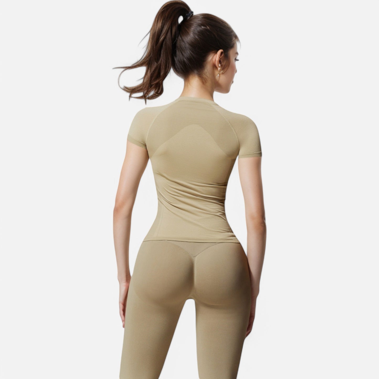 Anna-Kaci Active Women's Short Sleeve Seamless Fitted Tee with Crew Neck and Stretch Fabric