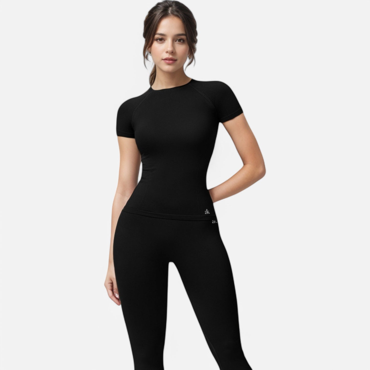 Anna-Kaci Active Women's Short Sleeve Seamless Fitted Tee with Crew Neck and Stretch Fabric