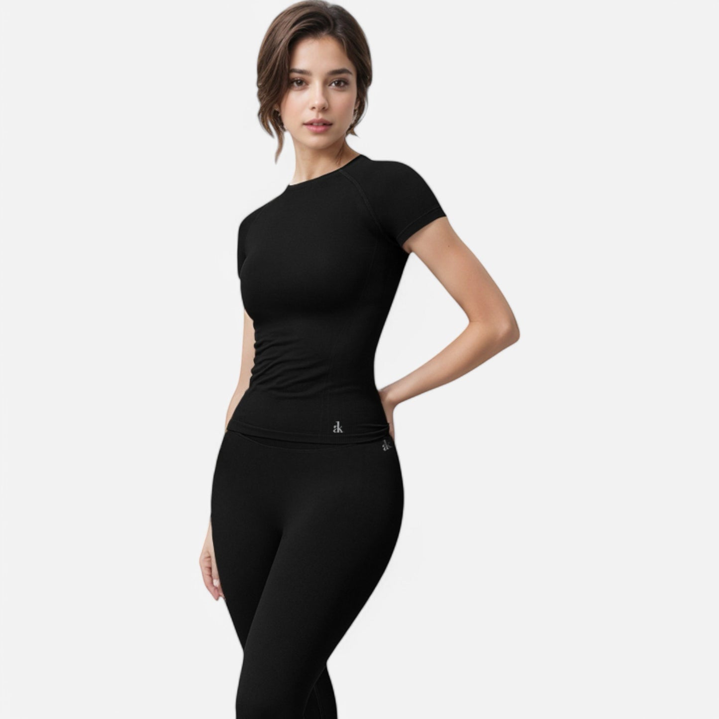 Anna-Kaci Active Women's Short Sleeve Seamless Fitted Tee with Crew Neck and Stretch Fabric