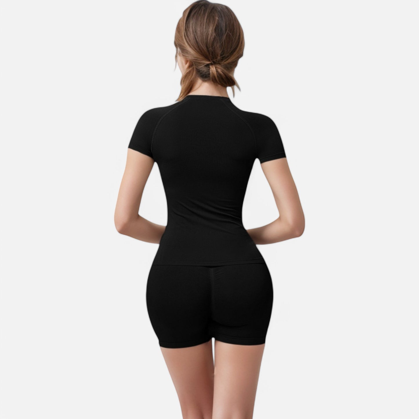 Anna-Kaci Active Women's Short Sleeve Seamless Fitted Tee with Crew Neck and Stretch Fabric
