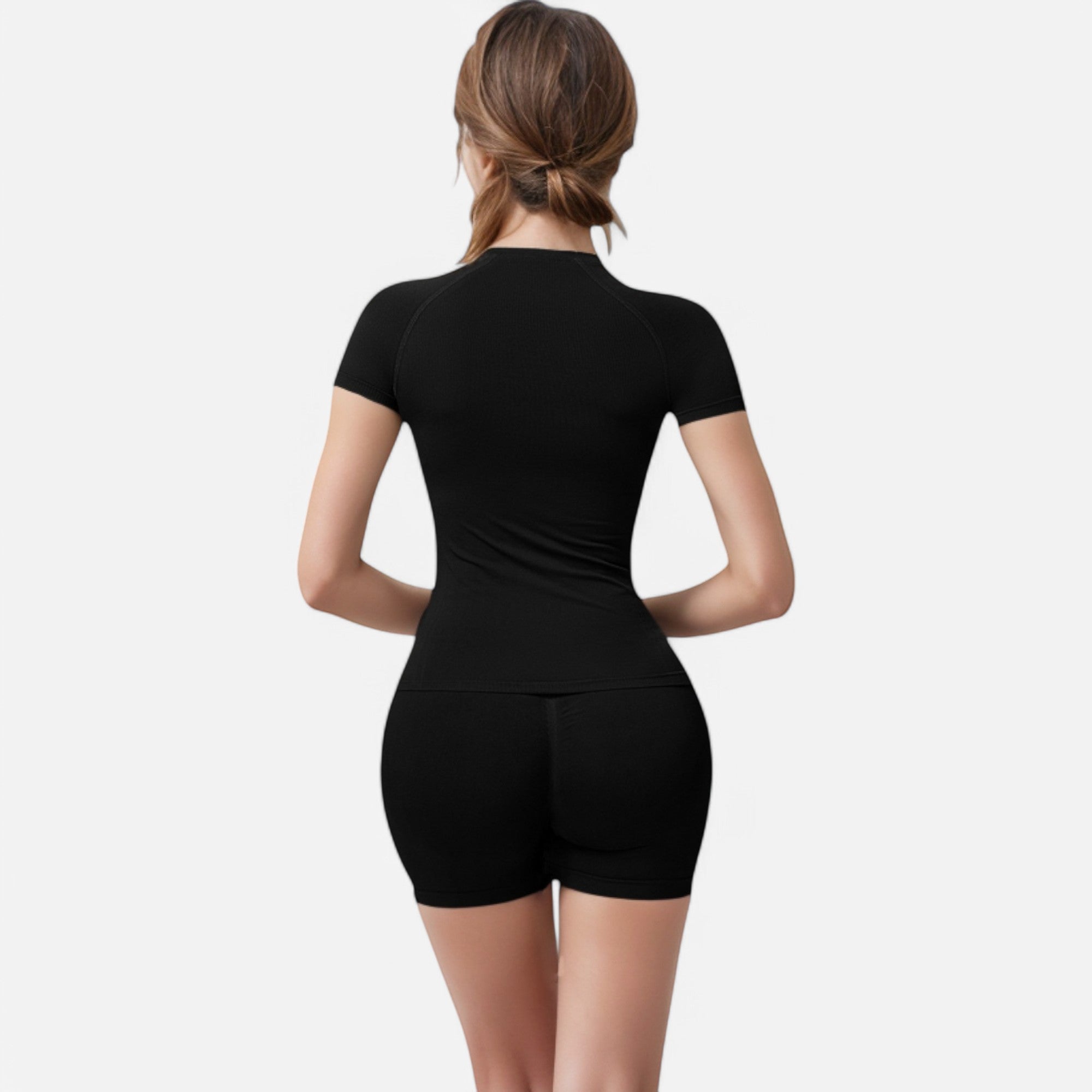 Anna-Kaci Active Women's Short Sleeve Seamless Fitted Tee with Crew Neck and Stretch Fabric
