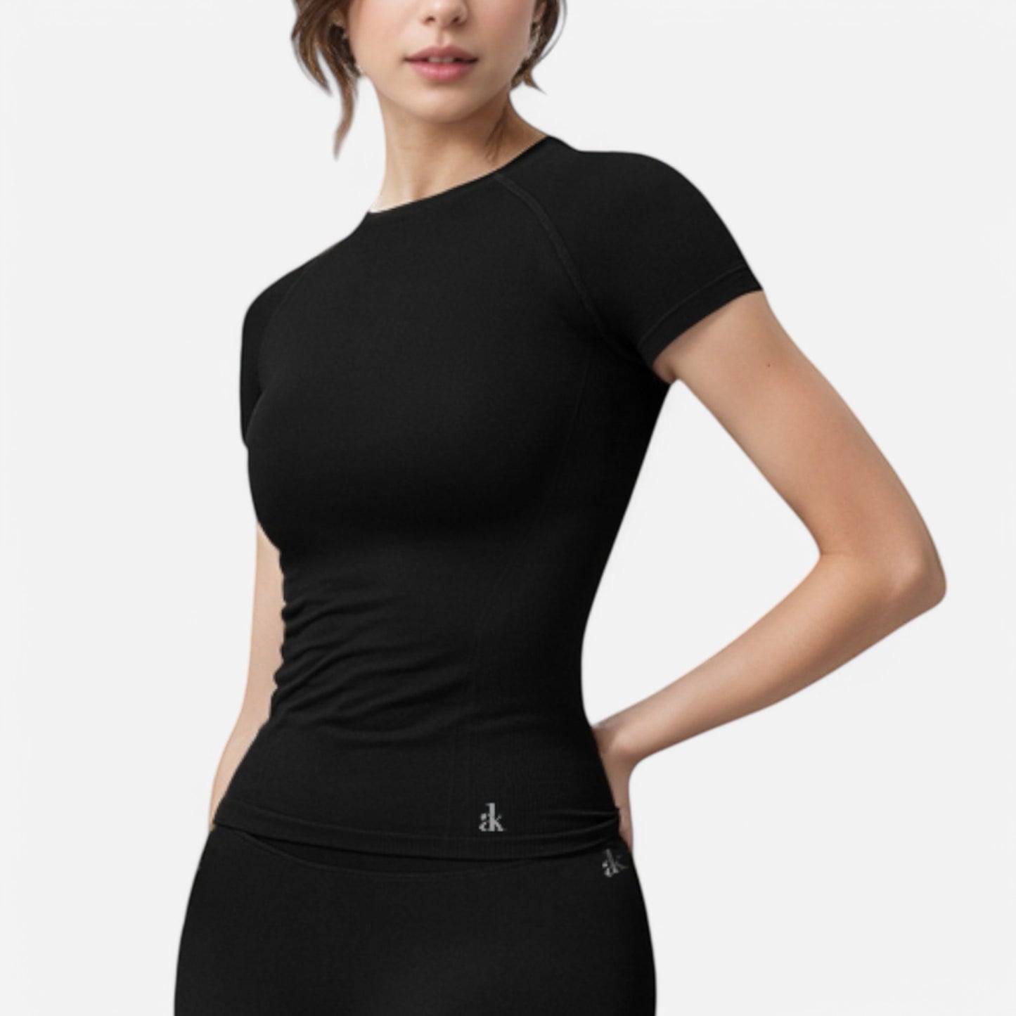 Anna-Kaci Active Women's Short Sleeve Seamless Fitted Tee with Crew Neck and Stretch Fabric
