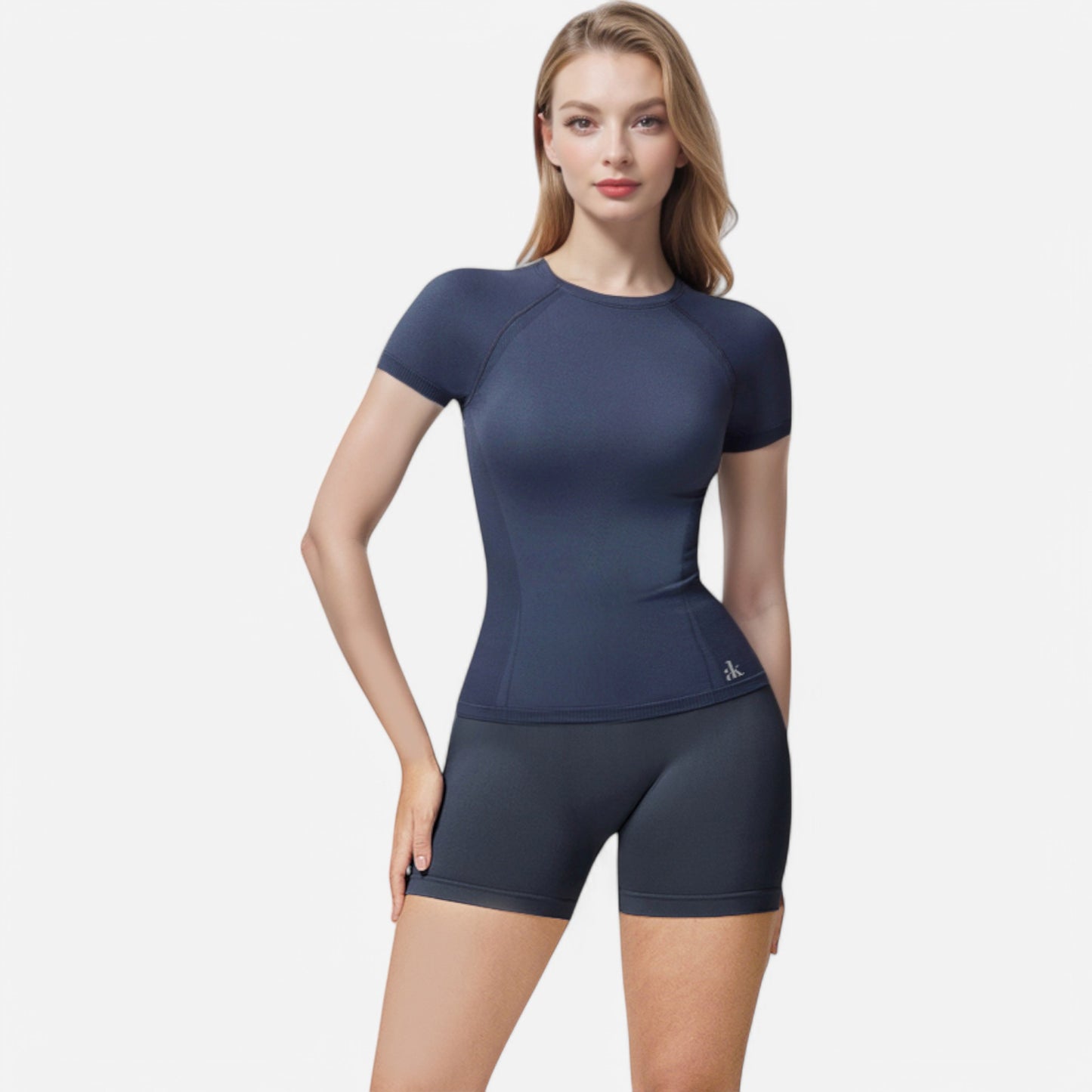 Anna-Kaci Active Women's Short Sleeve Seamless Fitted Tee with Crew Neck and Stretch Fabric