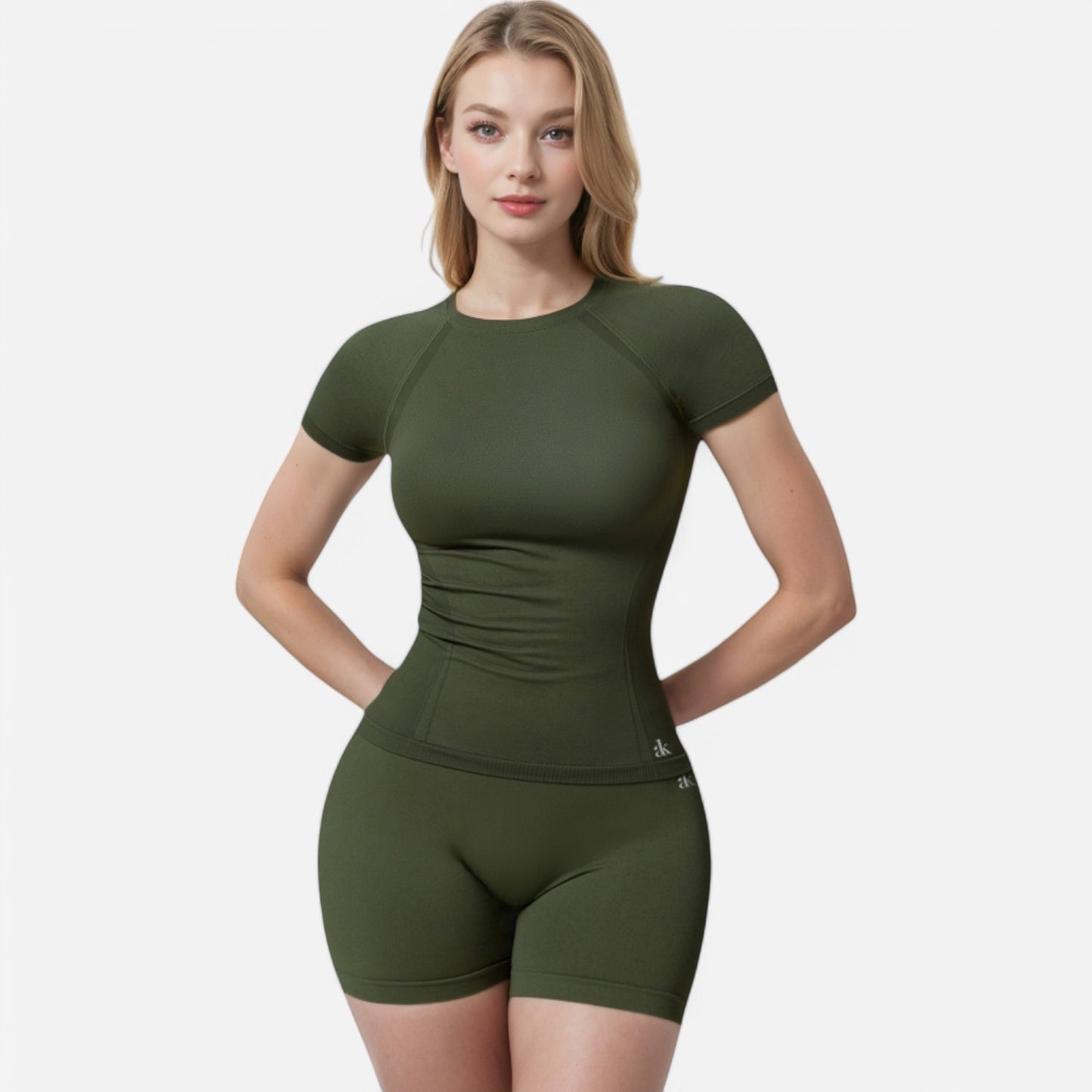 Anna-Kaci Active Women's Short Sleeve Seamless Fitted Tee with Crew Neck and Stretch Fabric
