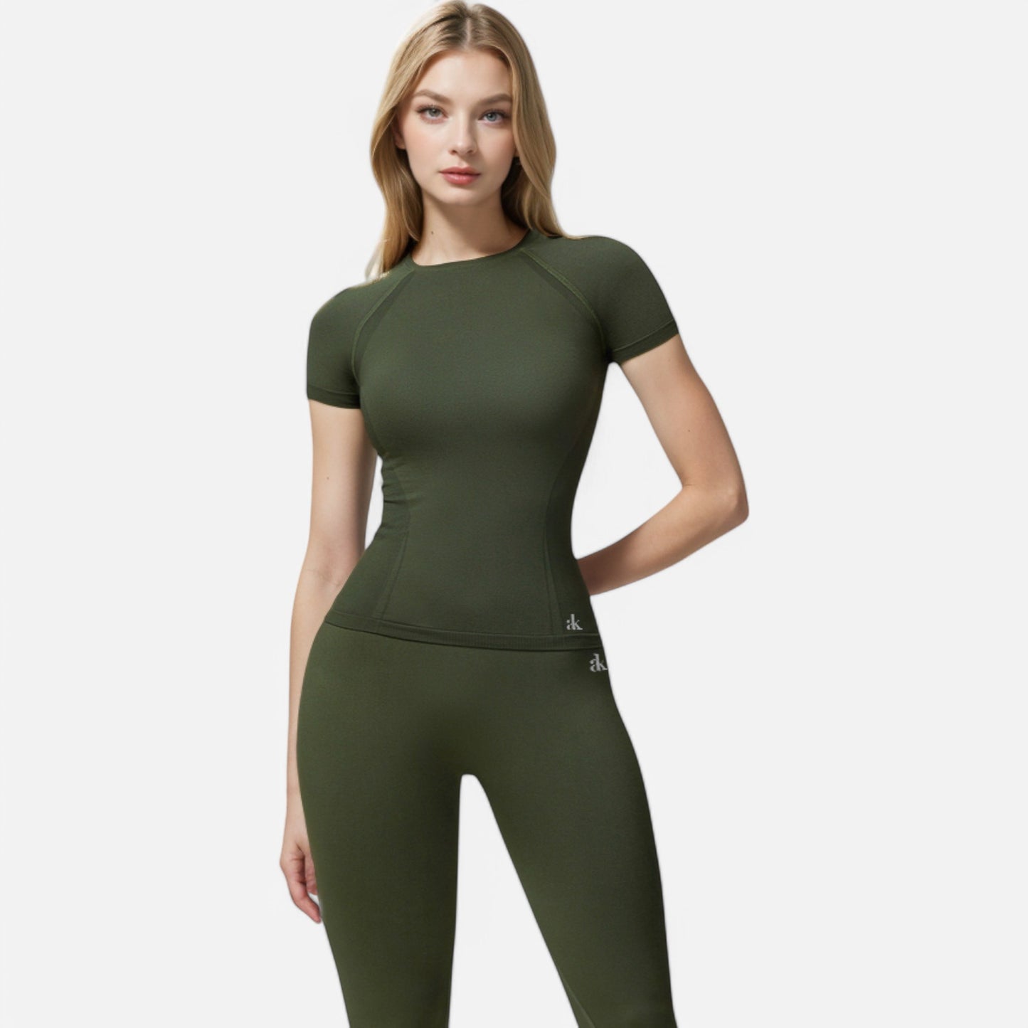 Anna-Kaci Active Women's Short Sleeve Seamless Fitted Tee with Crew Neck and Stretch Fabric