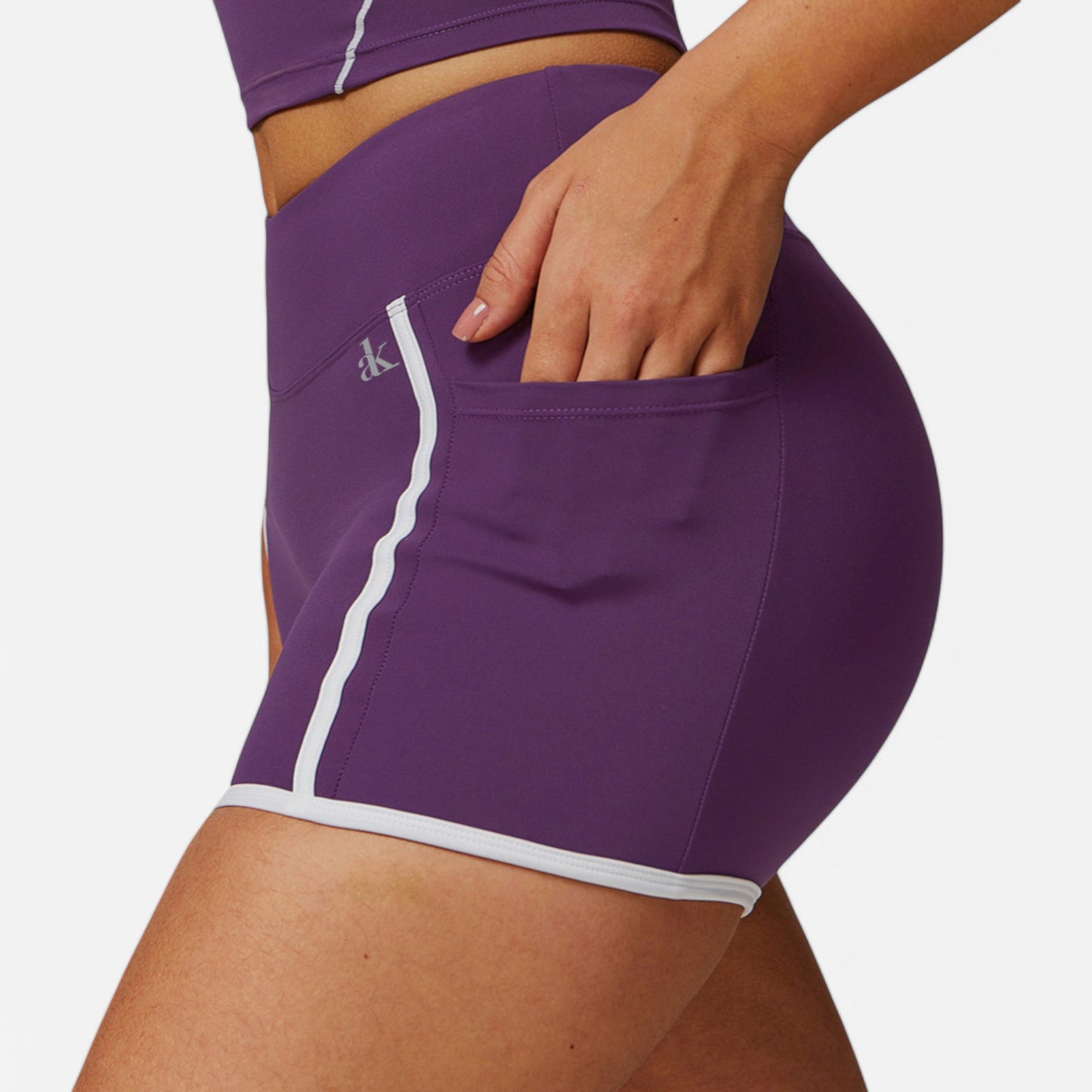 Anna-Kaci Active Active Women's High Waist Biker Shorts with Contrast Piping and Seamless Stretch Fabric