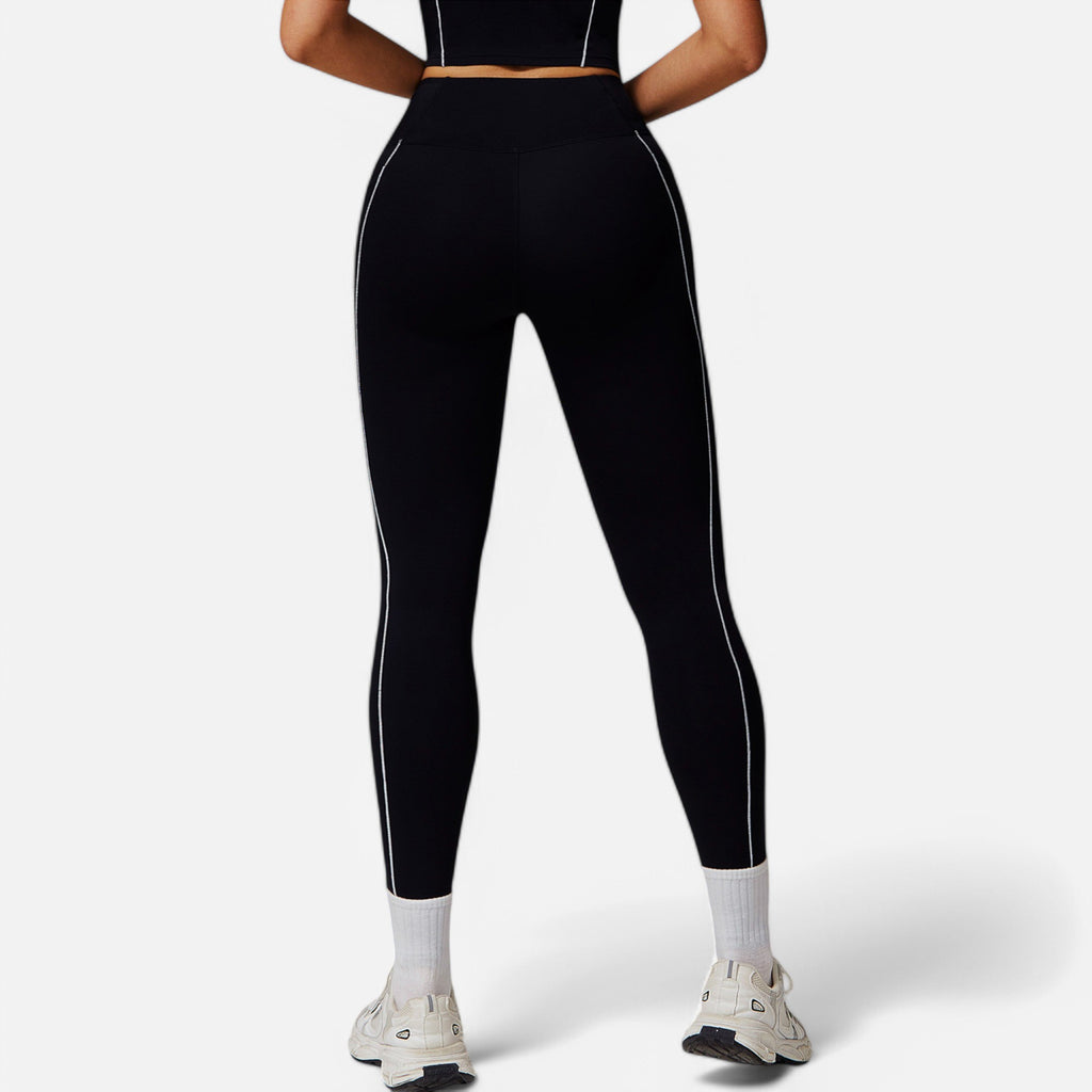 Anna-Kaci Active Women's High Waist Seam Detail Leggings with Contoured Fit and Stretch Fabric