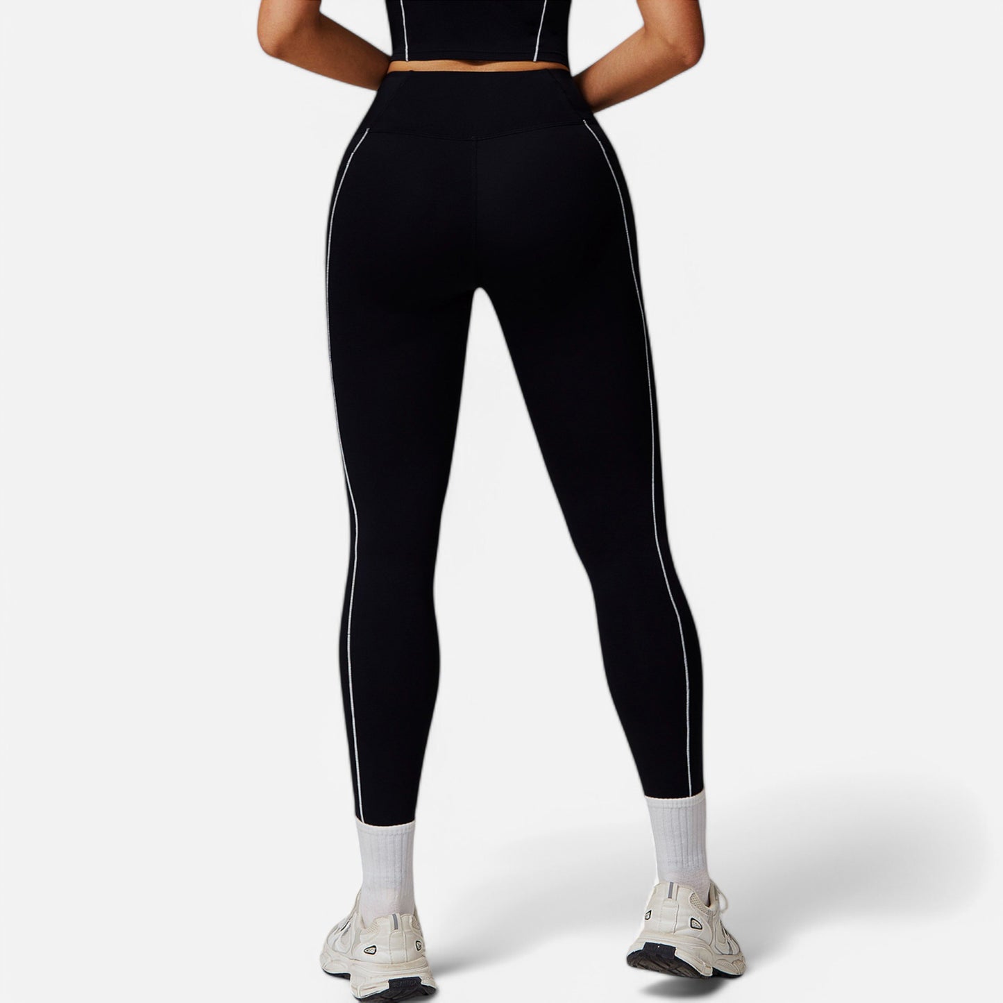 Anna-Kaci Active Women's High Waist Seam Detail Leggings with Contoured Fit and Stretch Fabric