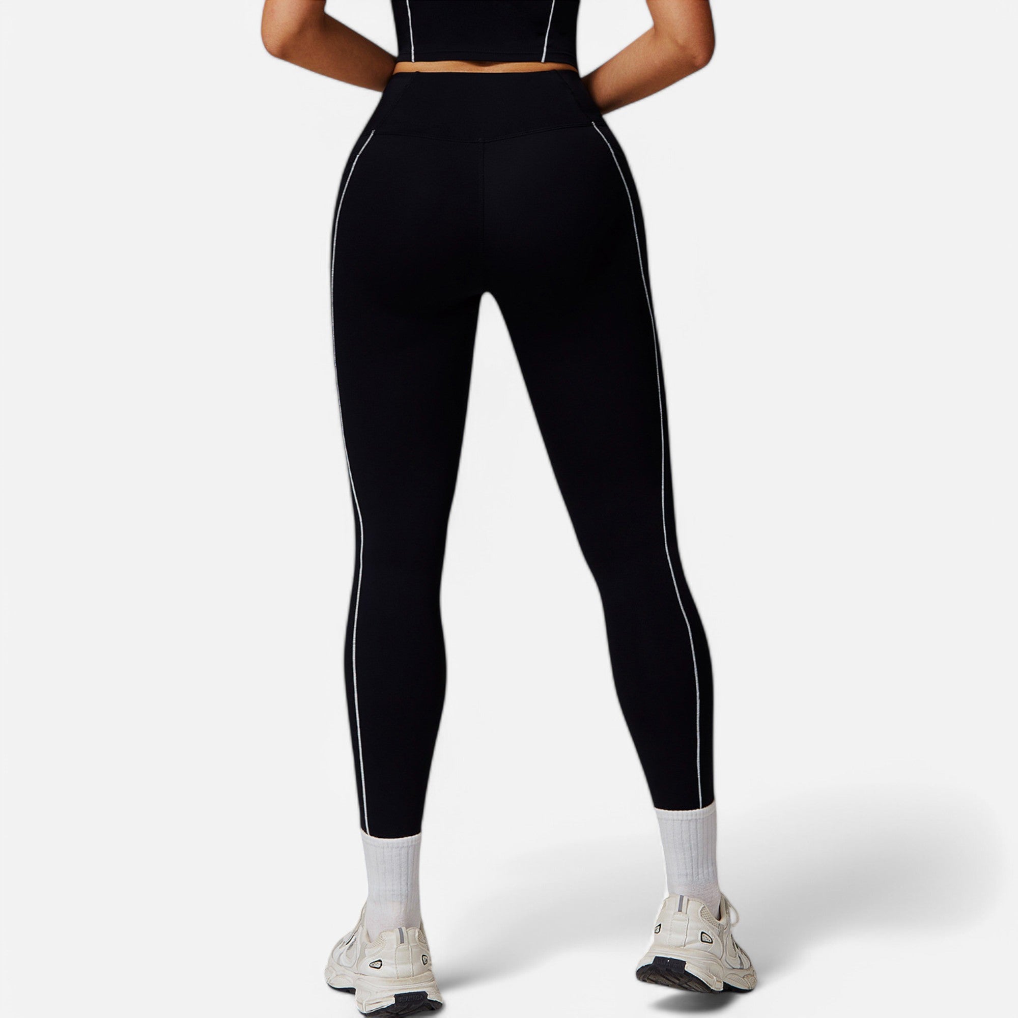 Anna-Kaci Active Women's High Waist Seam Detail Leggings with Contoured Fit and Stretch Fabric