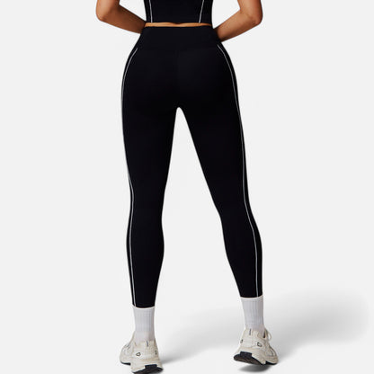 Anna-Kaci Active Women's High Waist Seam Detail Leggings with Contoured Fit and Stretch Fabric