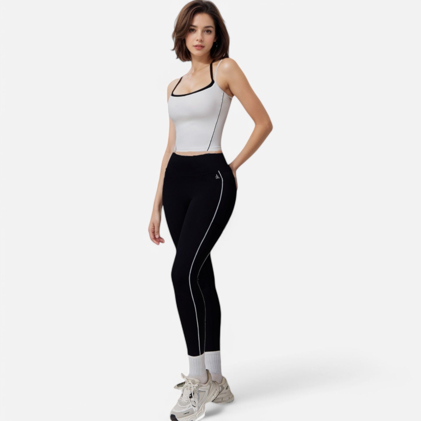Anna-Kaci Active Women's High Waist Seam Detail Leggings with Contoured Fit and Stretch Fabric