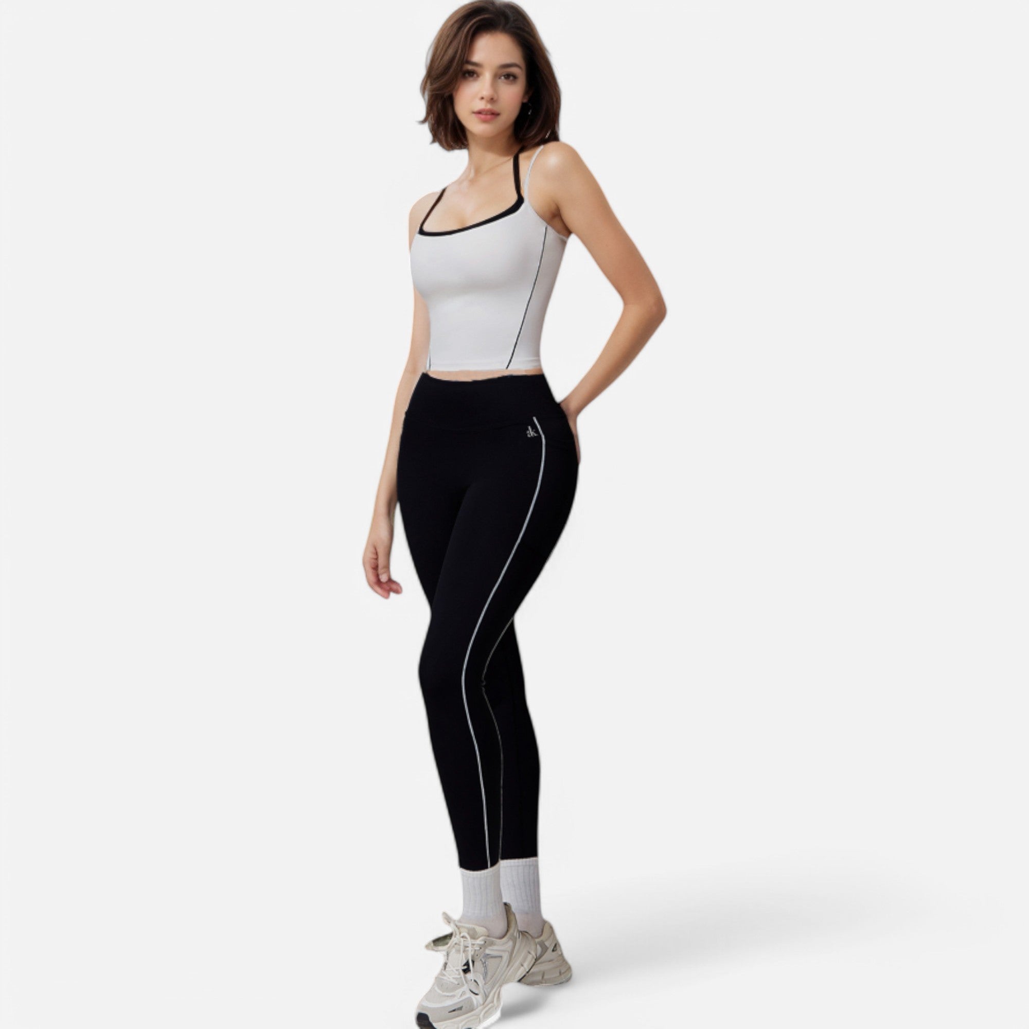 Anna-Kaci Active Women's High Waist Seam Detail Leggings with Contoured Fit and Stretch Fabric