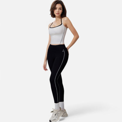 Anna-Kaci Active Women's High Waist Seam Detail Leggings with Contoured Fit and Stretch Fabric