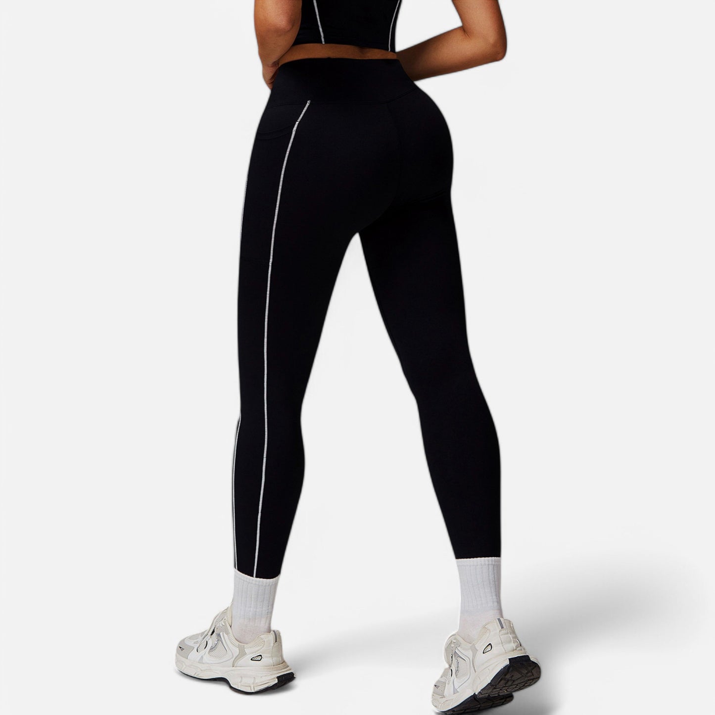 Anna-Kaci Active Women's High Waist Seam Detail Leggings with Contoured Fit and Stretch Fabric