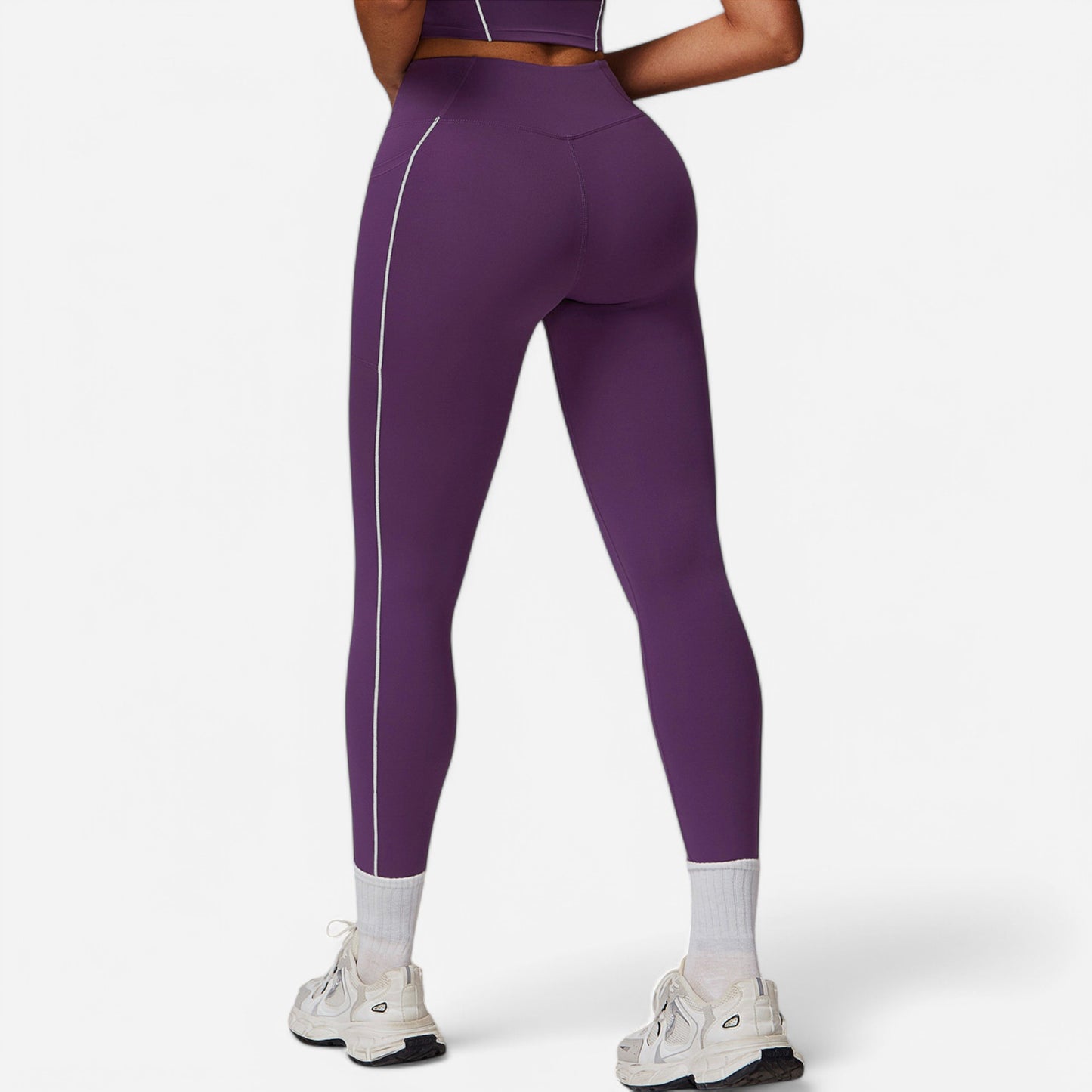 Anna-Kaci Active Women's High Waist Seam Detail Leggings with Contoured Fit and Stretch Fabric