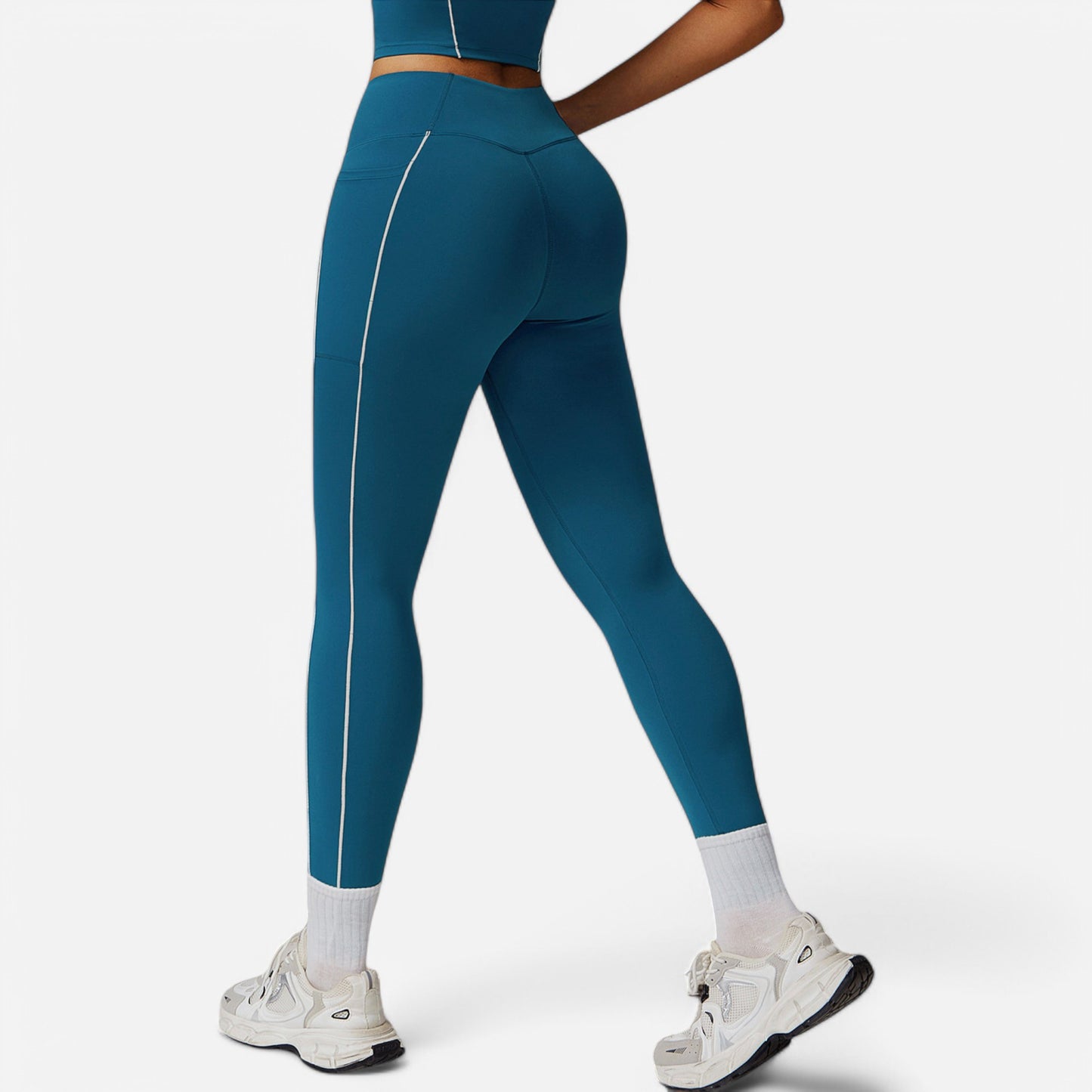 Anna-Kaci Active Women's High Waist Seam Detail Leggings with Contoured Fit and Stretch Fabric