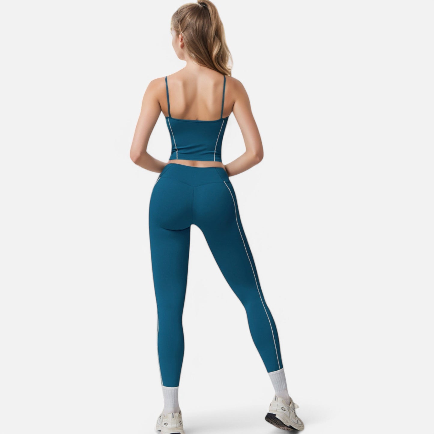 Anna-Kaci Active Women's High Waist Seam Detail Leggings with Contoured Fit and Stretch Fabric