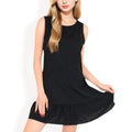 Anna-Kaci Women's Sleeveless Ruffle Hem Textured Shift Dress