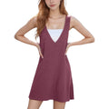 Anna-Kaci Women's Sleeveless V-Neck Mini Jumper Dress with Ribbed Knit Texture and A-Line Silhouette