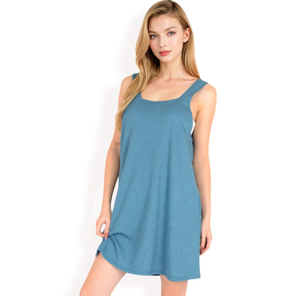 Anna-Kaci Women's Sleeveless V-Neck Waffle Knit A-Line Dress