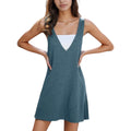 Anna-Kaci Women's Sleeveless V-Neck Mini Jumper Dress with Ribbed Knit Texture and A-Line Silhouette