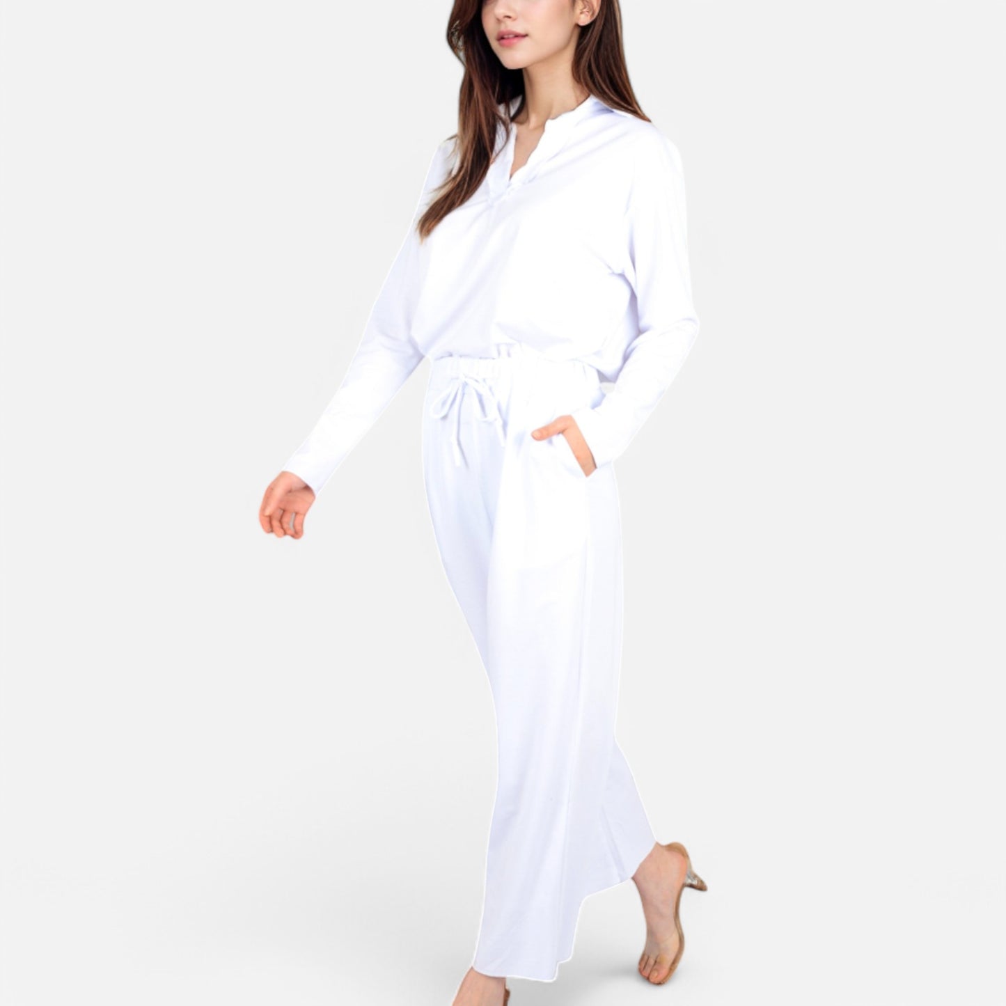 Anna-Kaci Women's Relaxed Fit Pullover and Wide Leg Lounge Pants Set