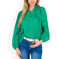 Anna-Kaci Women's Long Sleeve Floral Print Blouse with Ruffled High Neck