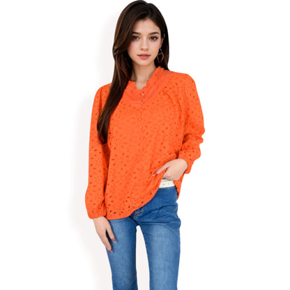Anna-Kaci Women's Long Sleeve Floral Print Blouse with Ruffled High Neck