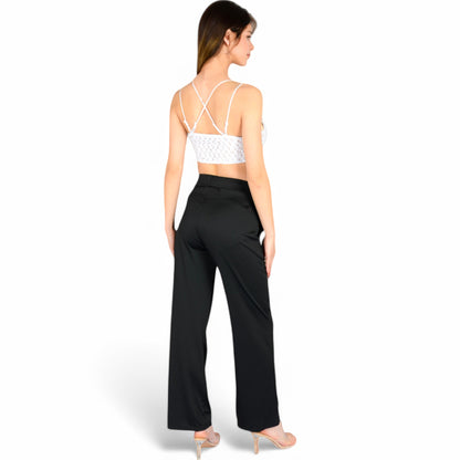 Anna-Kaci Women's High Waist Wide Leg Lounge Pants with Drawstring