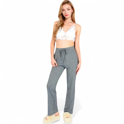 Anna-Kaci Women's High Waist Wide Leg Lounge Pants with Drawstring