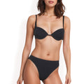 Anna-Kaci Women's Ribbed Underwire Bikini Set with Adjustable Straps and High-Cut Bottom