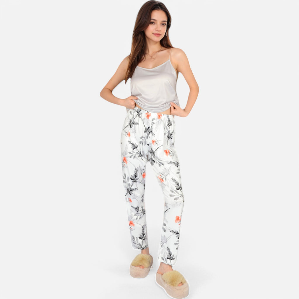 Anna-Kaci Lounge Women's Floral Print 3-Piece Pajama Set with Long Cardigan