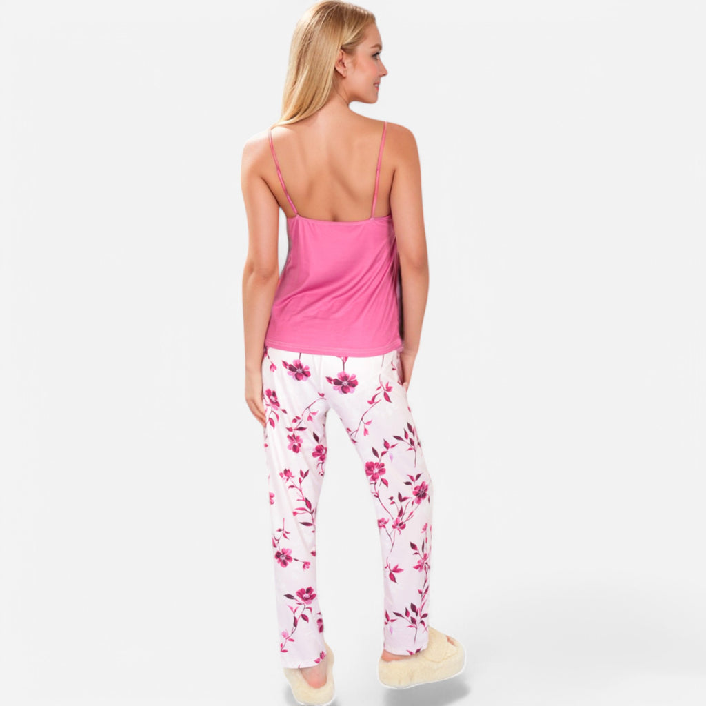 Anna-Kaci Lounge Women's Floral Print 3-Piece Pajama Set with Long Cardigan and Elastic Waist Pants