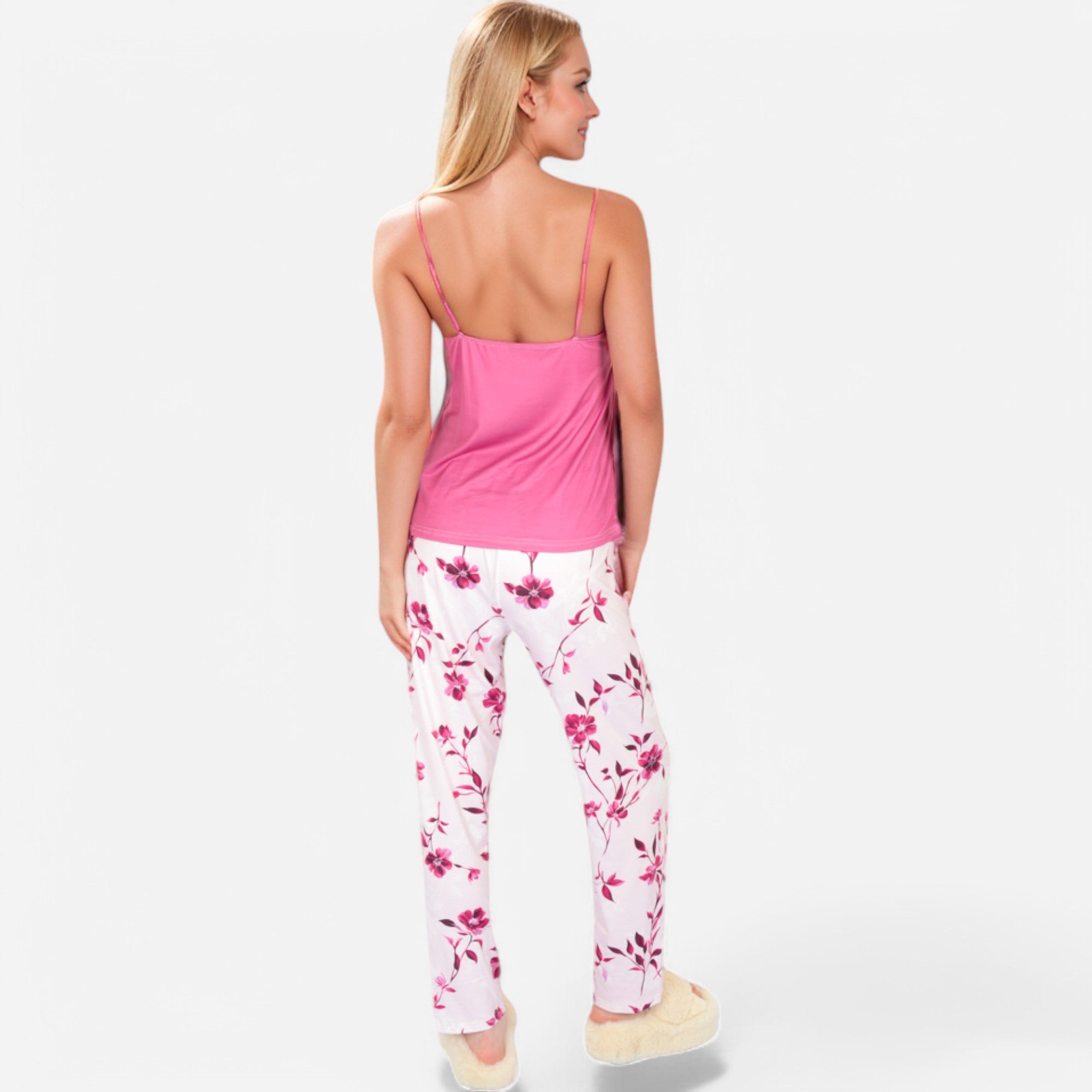 Anna-Kaci Lounge Women's Floral Print 3-Piece Pajama Set with Long Cardigan and Elastic Waist Pants