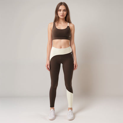 Anna-Kaci Women's Scoop Neck Sports Bra with Double Strap Design