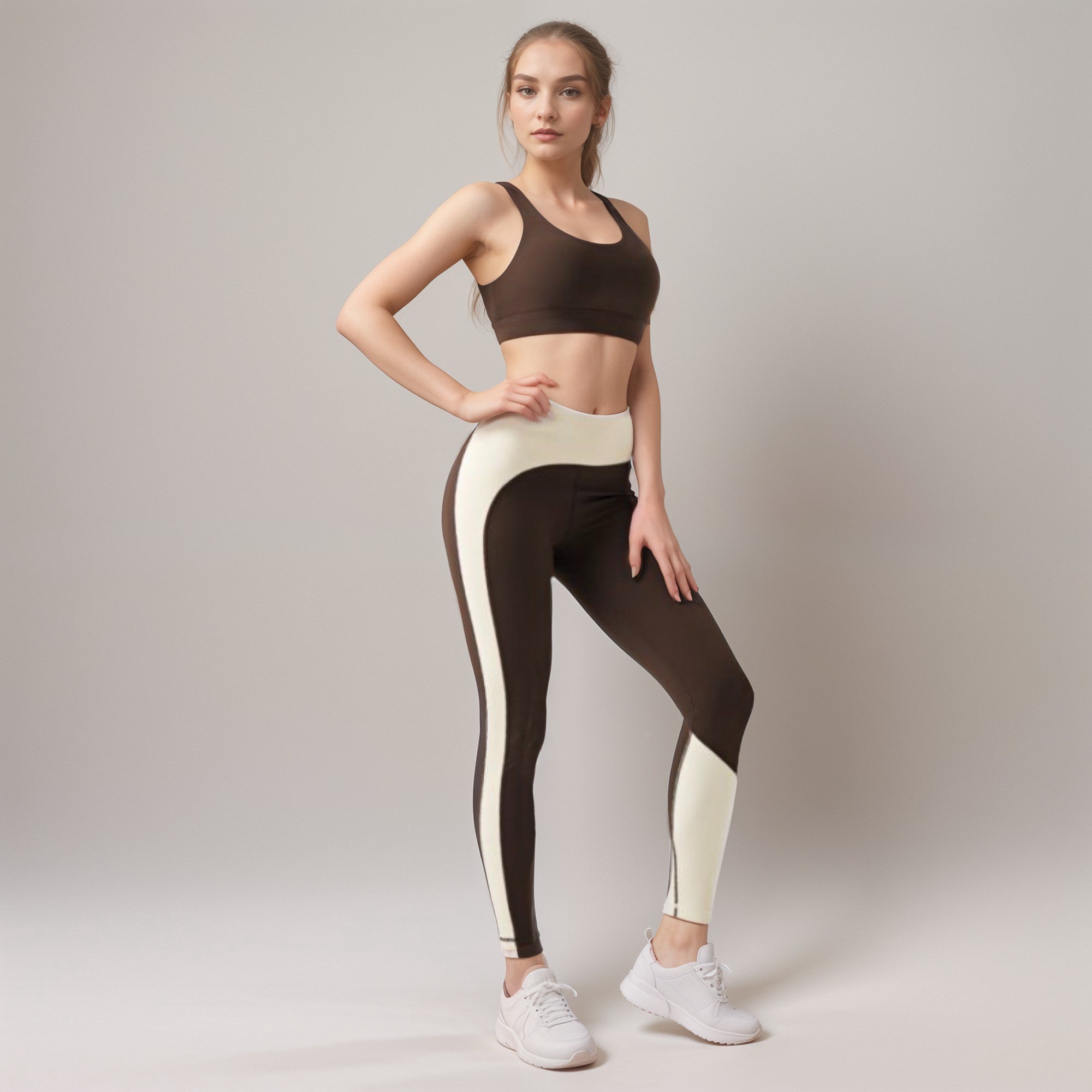 Anna-Kaci Women's Scoop Neck Sports Bra with Double Strap Design