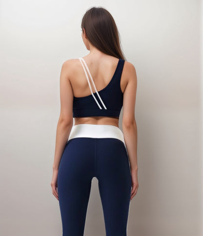 Anna-Kaci Women's Scoop Neck Sports Bra with Double Strap Design