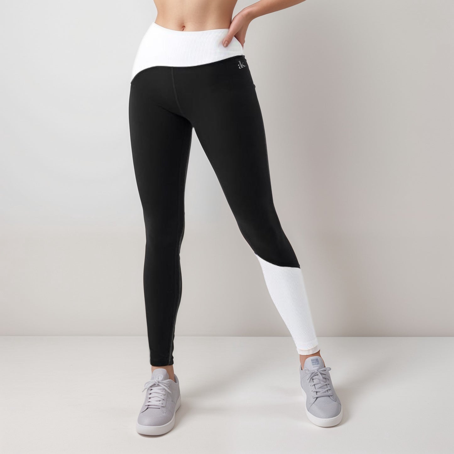 Anna-Kaci Active Women's High Waist Color Block Leggings with Contrast Panel Design