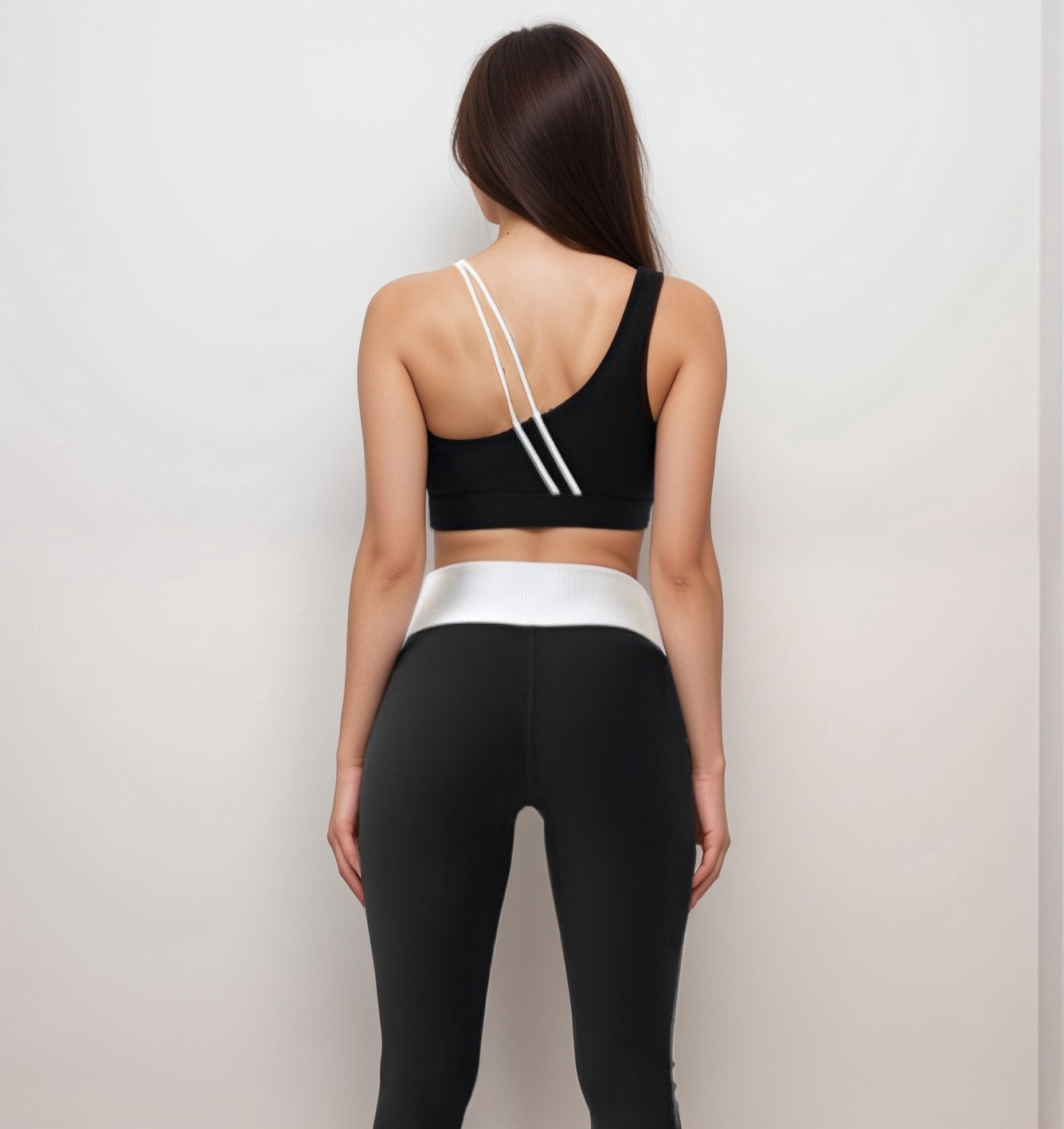 Anna-Kaci Active Women's High Waist Color Block Leggings with Contrast Panel Design