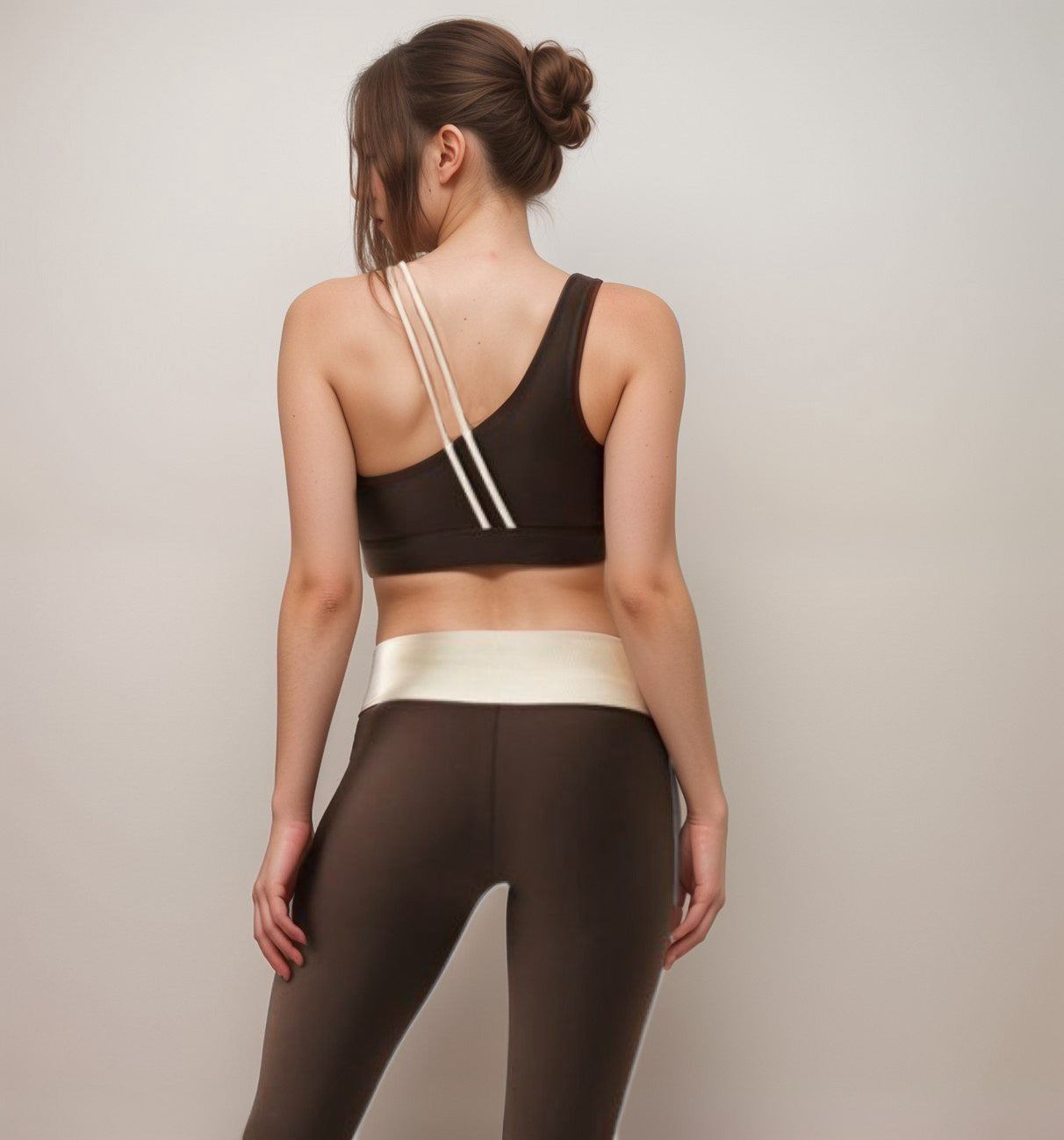 Anna-Kaci Active Women's High Waist Color Block Leggings with Contrast Panel Design