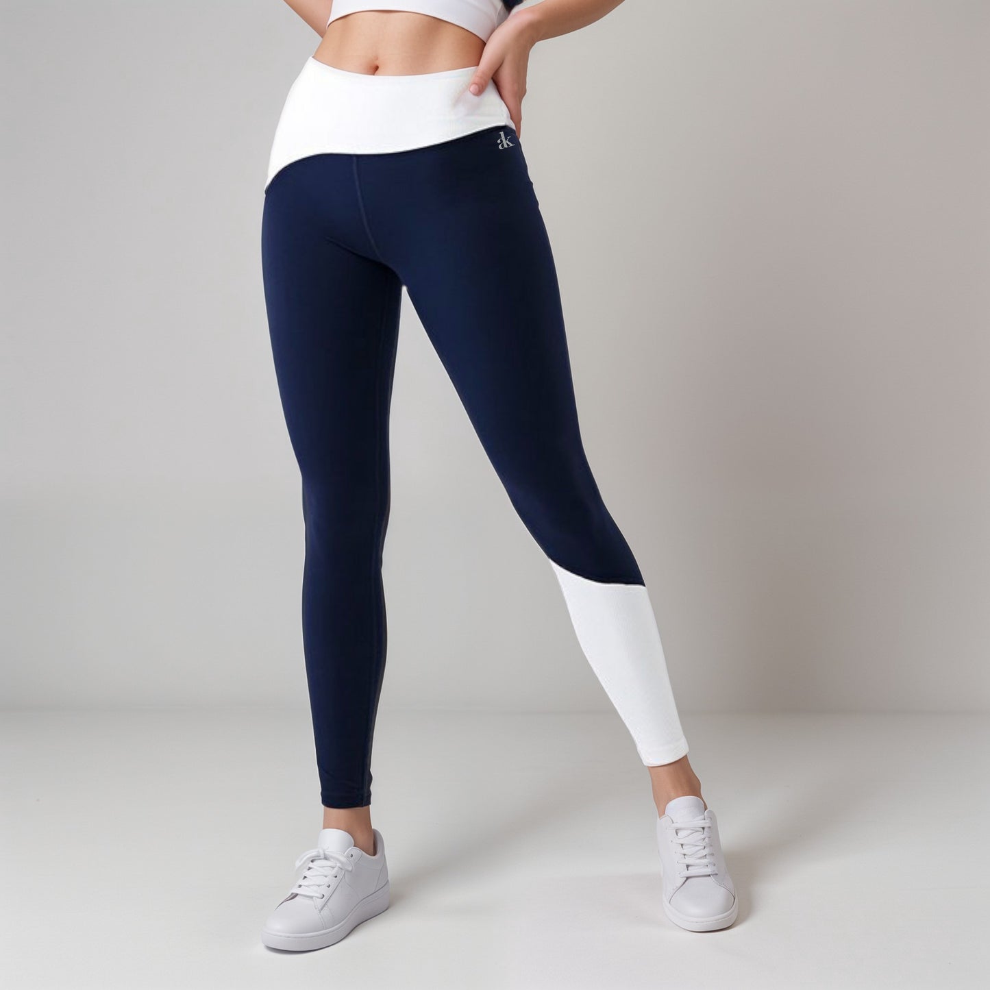 Anna-Kaci Active Women's High Waist Color Block Leggings with Contrast Panel Design