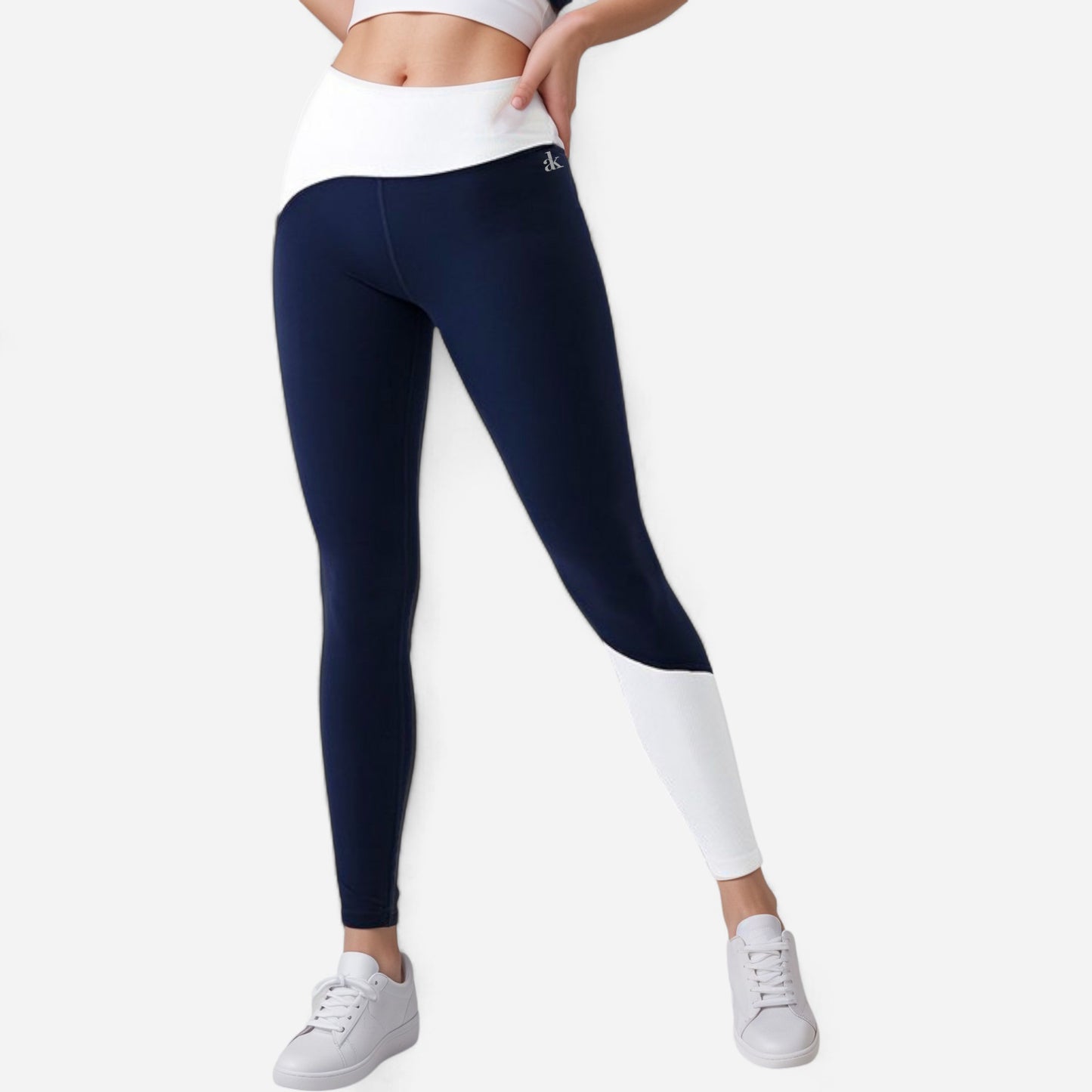 Anna-Kaci Active Women's High Waist Color Block Leggings with Contrast Panel Design