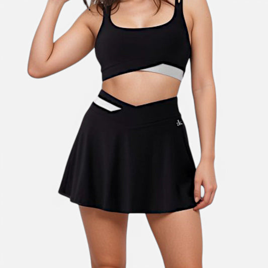 Anna-Kaci Active Women's Athletic Skort with Contrast Waistband and Flowing A-Line Design