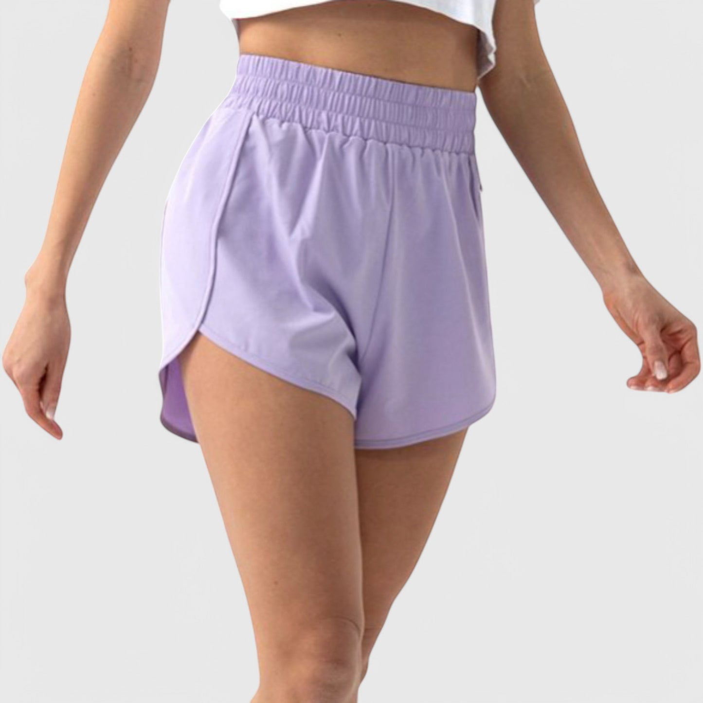 Anna-Kaci Active Women's High Waist Athletic Running Shorts with Curved Hem