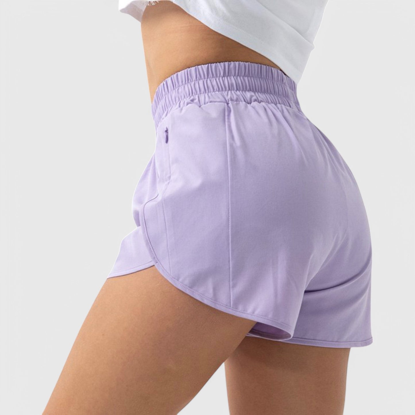 Anna-Kaci Active Women's High Waist Athletic Running Shorts with Curved Hem