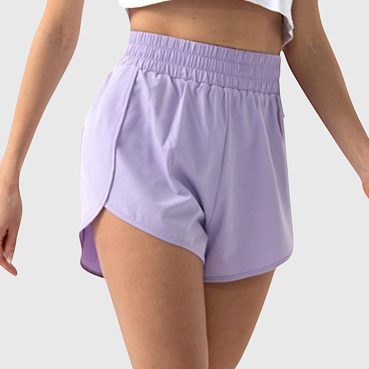 Anna-Kaci Active Women's High Waist Athletic Running Shorts with Curved Hem