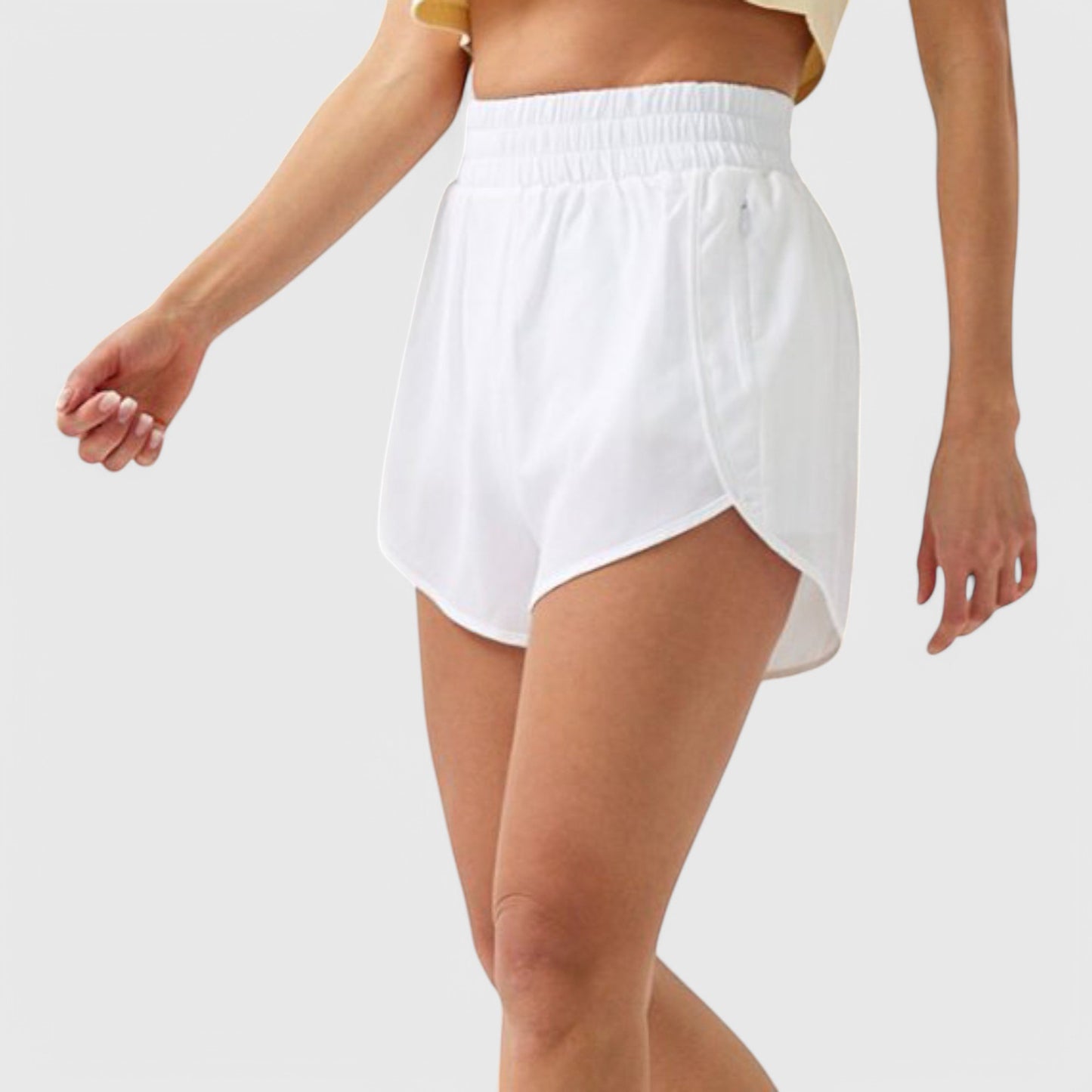 Anna-Kaci Active Women's High Waist Athletic Running Shorts with Curved Hem