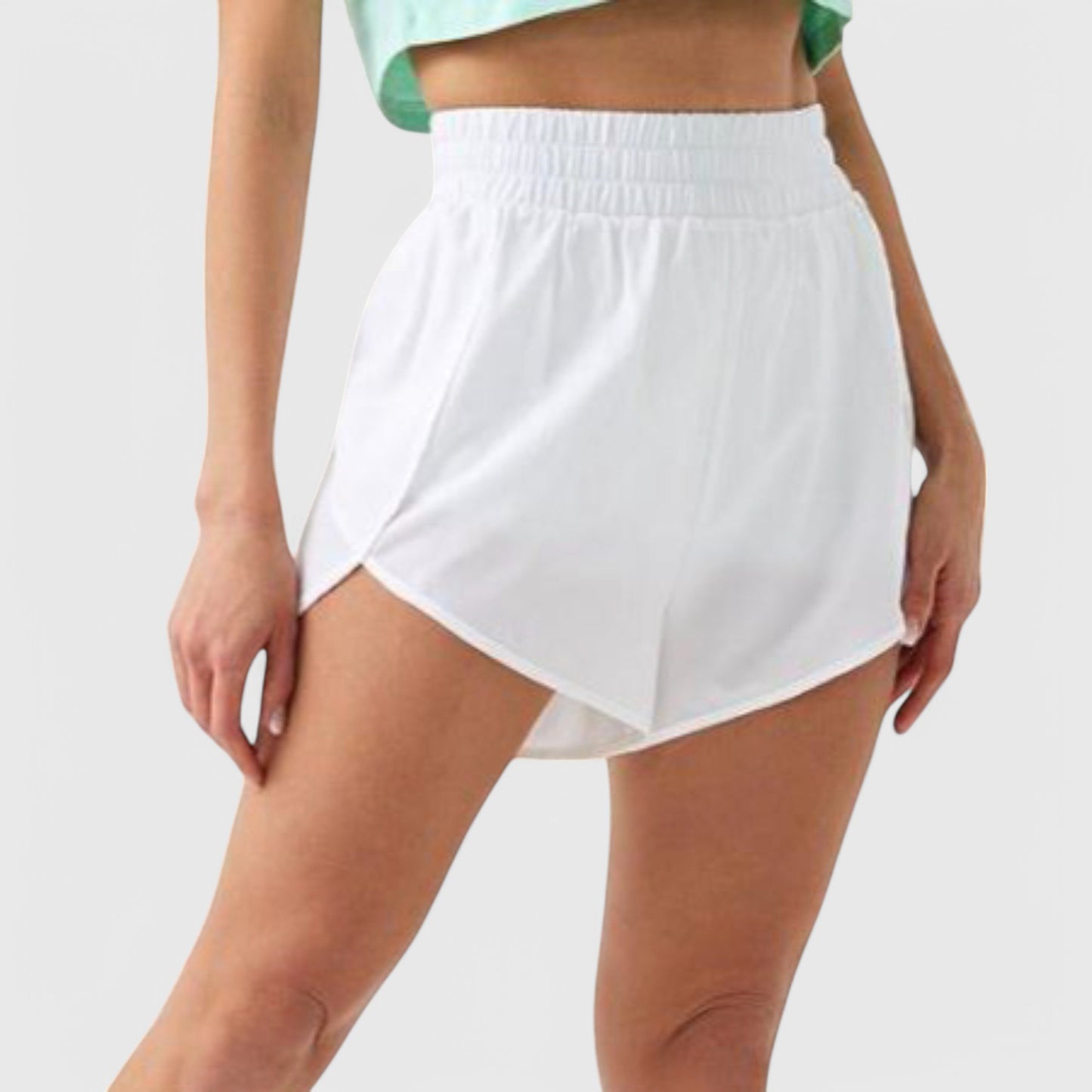 Anna-Kaci Active Women's High Waist Athletic Running Shorts with Curved Hem